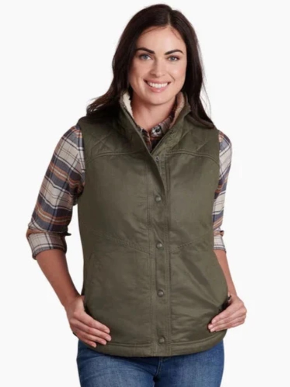 Kuhl Women's Celeste Sherpa Lined Vest in Sage Green Women’s Size XL